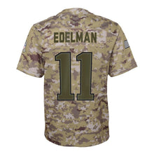 Load image into Gallery viewer, Julian Edelman New England Patriots Youth Salute to Service Game Jersey - Camo 2018/2019 Super Bowl