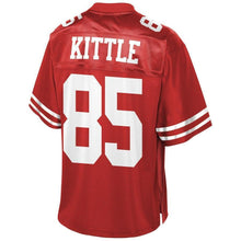 Load image into Gallery viewer, George Kittle San Francisco 49ers Pro Line Team Player Jersey – Scarlet 2018/2019
