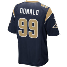 Load image into Gallery viewer, AARON DONALD LOS ANGELES RAMS SUPER BOWL YOUTH GAME JERSEY - NAVY 2018/2019