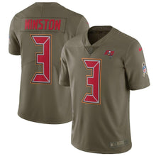 Load image into Gallery viewer, Jameis Winston Tampa Bay Buccaneers Salute to Service Limited Jersey - Olive 2018/2019