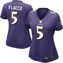 Load image into Gallery viewer, Girls Youth Baltimore Ravens Joe Flacco Nike Purple Game Jersey