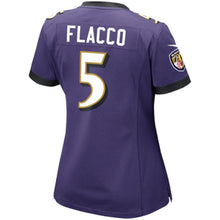 Load image into Gallery viewer, Girls Youth Baltimore Ravens Joe Flacco Nike Purple Game Jersey