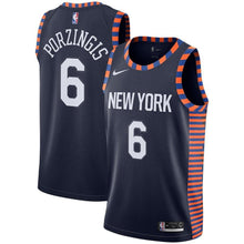 Load image into Gallery viewer, Kristaps Porzingis New York Knicks Navy Swingman City Edition Jersey 2018 - 2019