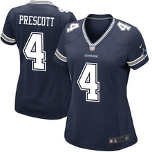 Load image into Gallery viewer, Girls Youth Dallas Cowboys Dak Prescott Nike Navy Game Jersey