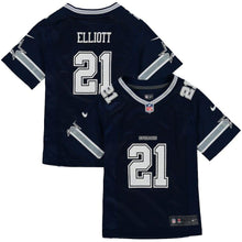 Load image into Gallery viewer, Girls Youth Dallas Cowboys Ezekiel Elliott Nike Navy Game Jersey