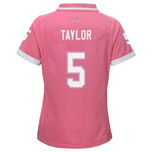 Load image into Gallery viewer, Girls Youth Buffalo Bills Tyrod Taylor Pink Fashion Bubble Gum Jersey