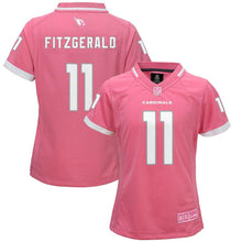 Load image into Gallery viewer, Girls Youth Arizona Cardinals Larry Fitzgerald Pink Fashion Bubble Gum Jersey