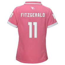 Load image into Gallery viewer, Girls Youth Arizona Cardinals Larry Fitzgerald Pink Fashion Bubble Gum Jersey