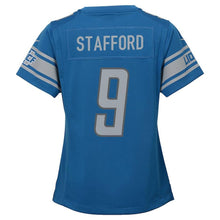 Load image into Gallery viewer, Girls Youth Detroit Lions Matthew Stafford Nike Blue Team Game Jersey