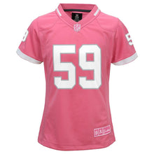 Load image into Gallery viewer, Girls Youth Carolina Panthers Luke Kuechly Pink Bubble Gum Jersey