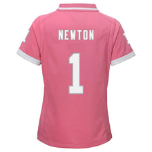 Load image into Gallery viewer, Girls Youth Carolina Panthers Cam Newton Pink Bubble Gum Jersey