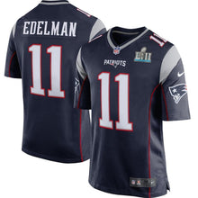 Load image into Gallery viewer, Julian Edelman New England Patriots Navy Super Bowl LII Bound Game Jersey 2019