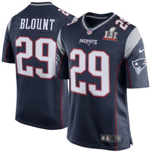 Load image into Gallery viewer, LeGarrette Blount New England Patriots Navy Super Bowl LI Bound Game Jersey 2019