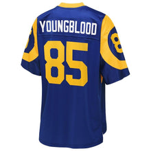 Load image into Gallery viewer, JACK YOUNGBLOOD LOS ANGELES RAMS SUPER BOWL NFL PRO LINE RETIRED PLAYER JERSEY – ROYAL