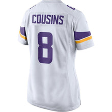 Load image into Gallery viewer, Kirk Cousins Minnesota Vikings Women's Game Jersey – White 2018/2019