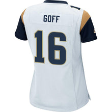 Load image into Gallery viewer, JARED GOFF LOS ANGELES RAMS SUPER BOWL WOMEN'S GAME JERSEY - WHITE