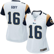 Load image into Gallery viewer, JARED GOFF LOS ANGELES RAMS SUPER BOWL WOMEN'S GAME JERSEY - WHITE