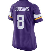Load image into Gallery viewer, Kirk Cousins Minnesota Vikings Women's Game Jersey – Purple 2018/2019