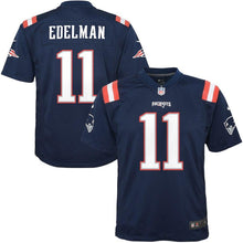Load image into Gallery viewer, Julian Edelman New England Patriots Youth Color Rush Game Jersey - Navy 2018/2019 Super Bowl